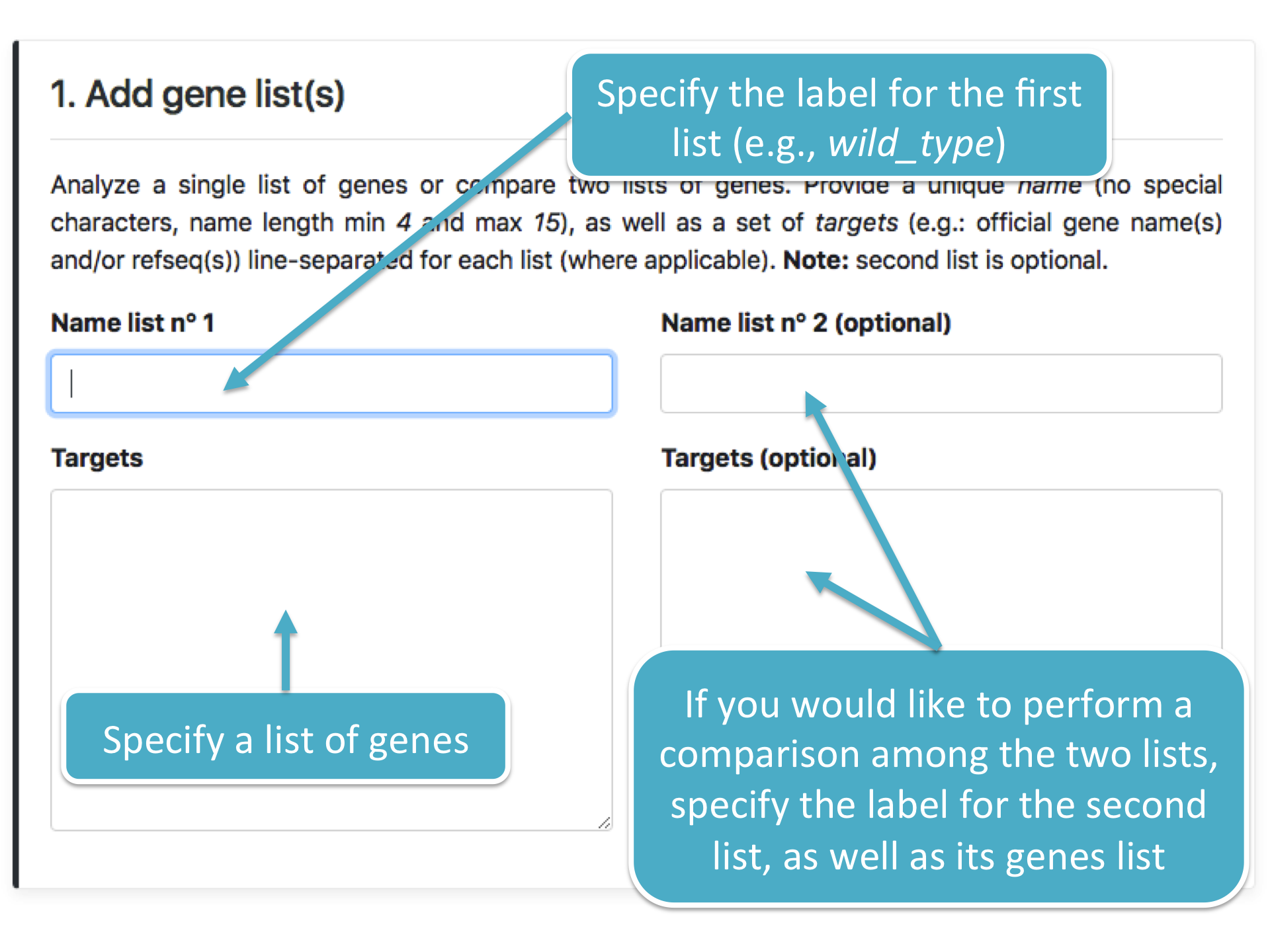Gene list(s) module