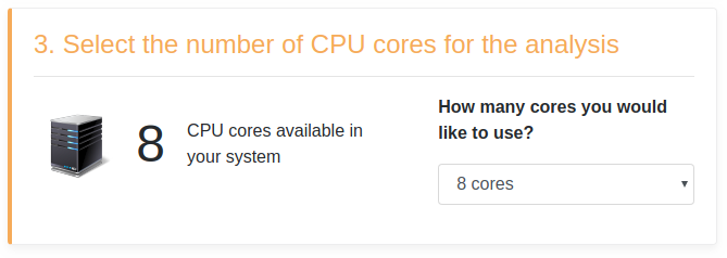 CPU cores selection
